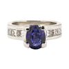 Image 2 : 3.01 ctw Blue Sapphire And Diamond Ring - Platinum