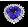 Image 2 : GIA Cert 12.12 ctw Tanzanite and Diamond Ring - 14KT White Gold