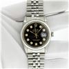 Image 3 : Rolex Mens Stainless Steel 36MM Black Diamond Datejust Wristwatch
