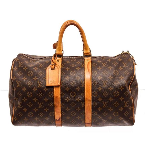 Louis Vuitton Brown Monogram Keepall 45cm Travel Bag
