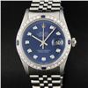 Image 1 : Rolex Mens Stainless Steel Blue Diamond & Sapphire Oyster Perpetual Datejust Wri