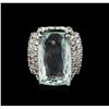 Image 2 : 14KT White Gold 7.61 ctw Aquamarine and Diamond Ring