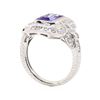 Image 4 : 1.99 ctw Tanzanite and Diamond Ring - Platinum