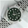Image 2 : Rolex Mens Stainless Steel Green Vignette Diamond Oyster Perpetual Datejust Wris