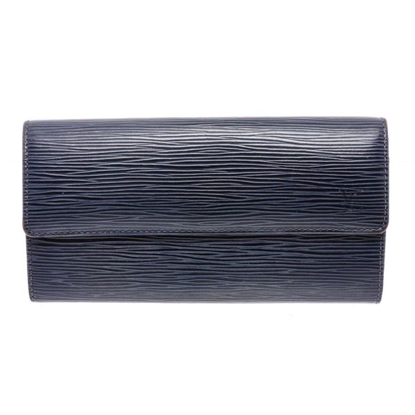 Louis Vuitton Blue Epi Leather Sarah Long Wallet