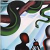 Image 2 : Mark Kostabi, "The Moment of Truth" Framed Original Oil Painting on Canvas, Hand