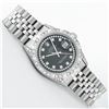 Image 3 : Rolex Mens Stainless Steel Black Diamond Lugs & Pyramid Bezel Datejust Wristwatc