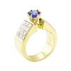 Image 4 : 3.18 ctw Blue Sapphire And Diamond Ring - 18KT Yellow Gold