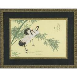 Chinese Woodblock Print of Cranes  #2126877