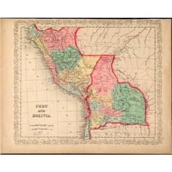 Antique Map Peru Bolivia Colton South America #2126882