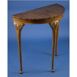 Antique Style Walnut Demi-Lune Hall Table #2126962