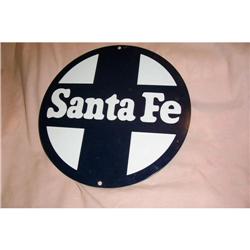 Vintage Santa Fe Porcelain Railroad Sign #2127233