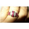Image 1 : Brilliant Rubies and Diamond Ring Set in 14 kt #2127243