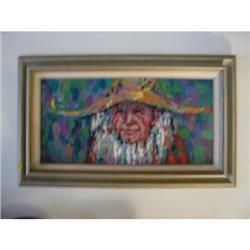 ACRYLIC PAINTING 'MAN WITH HAT' CAROLYN BERRY #2127264