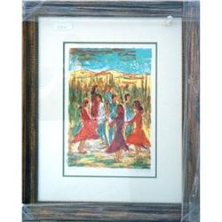 SIGNED FRAMED LITHOGRAPH La danse de Lete #2127343