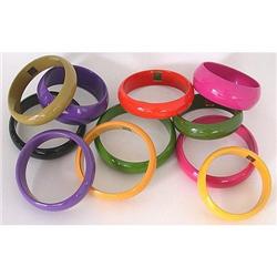 12 JAPANESE LAQUERWARE WOODEN BANGLES BRACELETS#2127357