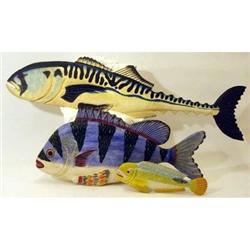 Antique HAND CARVED Wooden Fish Sculpture #2127362