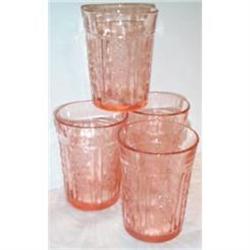 Four Sharon Cabbage Rose Pink Tumblers #2127437