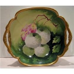 Hand Painted Limoges Snowball Handled Bowl #2127446