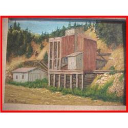 Framed Elva Brown Old Gold Mine Oil Painting #2127540