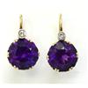 Image 1 : Austrian Earrings with Amethyst and Diamond #2127678