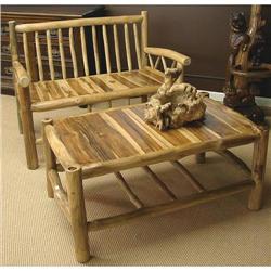 PRIMITIVE RUSTIC CABIN & LODGE BENCH  & TABLE #2127815