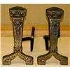 Pr Bronze Arts Crafts Fireplace Andirons Fire #2127891