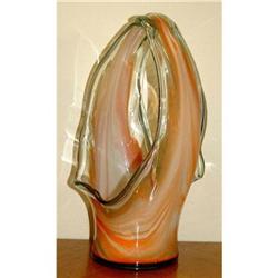 Italian Murano Blown Glass Basket Center vase #2127894