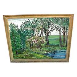 Polish Farm Country Duck Lake Oil Painting #2127912