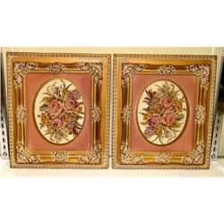 Floral Needle Point Gilt Wood Frame Flower #2127914