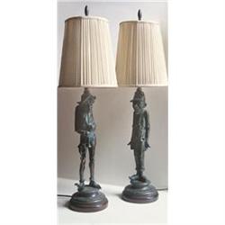 Pair E. Guillemin caricature lamps #2127933