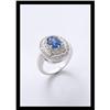 Image 1 : BLUE SAPPHIRE DIAMOND RING IN WHITE GOLD #2137510
