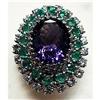 Image 1 : Diamond/Emerald/Amethyst Cluster Ring #2137534