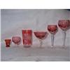 Image 1 : VINTAGE CUT GLASS CRYSTAL ( 42 PIECE SET of RED#2137575