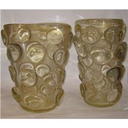 Pair of Murano Hand Blown Glass Vases #2137640