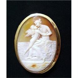 FABULOUS LARGE CAMEO-CHERUB KISSING GIRL #2137661