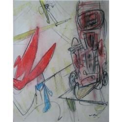 Roberto Matta Pastel Drawing W/Documents. #2137687