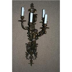 Lg Cherub Wall Sconce  Bronze Original   #2137826