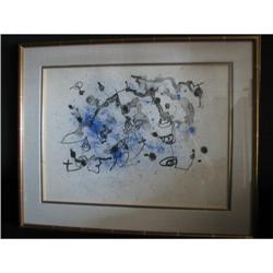 Joan Miro Signed Lithograph Blue and Black #2137910