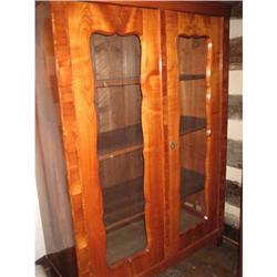 Biedermeier two door glass cherry armoire #2137977