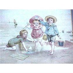 Watercolor of children Alice Kerr Hirschberg #2138003