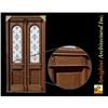 Salvage Double entry door with wrought iron, #2138011