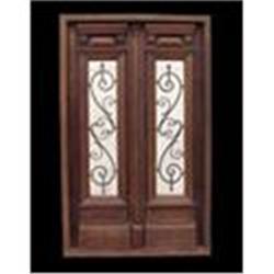 Antique double entry door with amazing hand #2138019