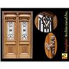 Salvage Double entry door with wrought iron, #2138021