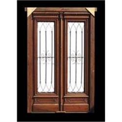 Double entry door with nicely carved details #2138041