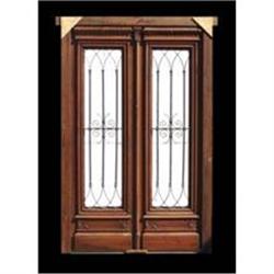 Double entry door with nicely carved details #2138041