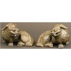 18th Cent. Shishi Pair, Japanese Antique Bronze#2138108