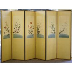 Korean Antique Silk Embroidered 6 Panel Screen #2138161