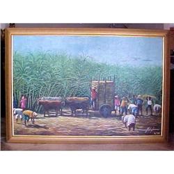 Haitian Painting by Simeon Michel - 40" x 60". #2138171