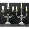Pair of Pewter Candelabras w marble bases #2138221